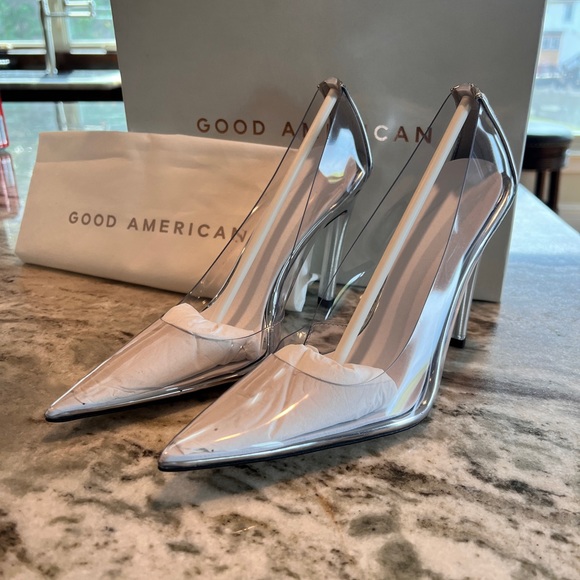 Good American CINDER-F*CKING-RELLA PUMP “glass” Cinderella Clear Heel Sz 6.5 - Picture 5 of 8